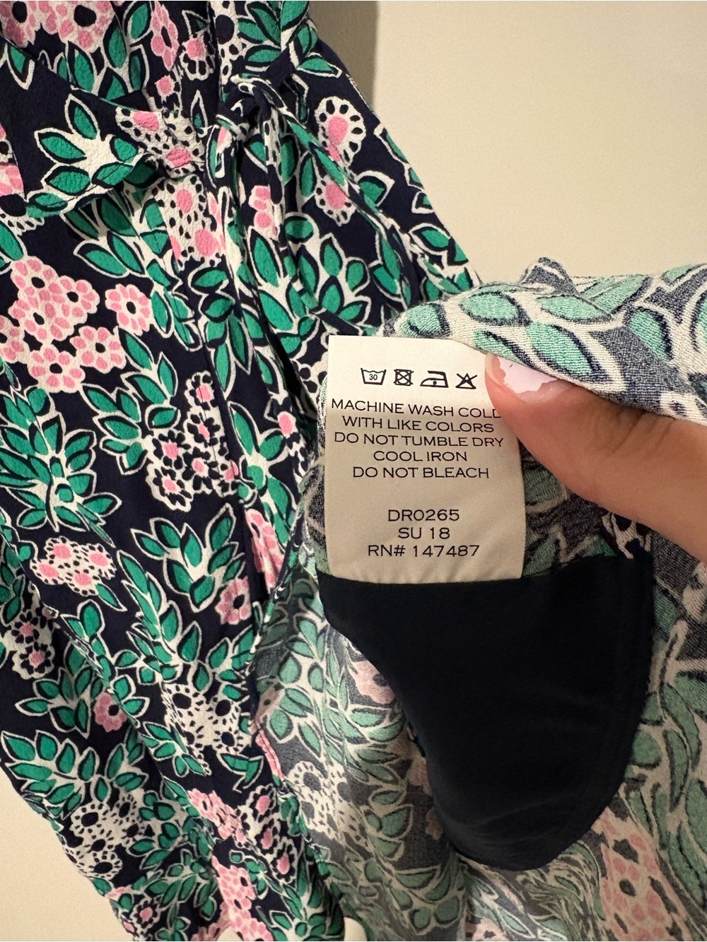 Draper James Tropical floral wrap dress green pink size 0 - Picture 7 of 7